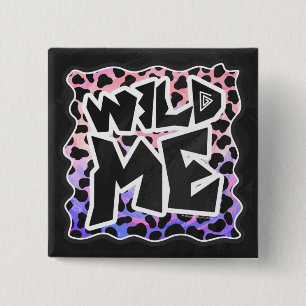 Badge Carré 5 Cm Dalmatie Noir et rose Me sauvage