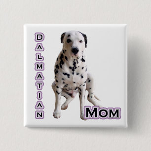 Badge Carré 5 Cm Dalmatien Maman 4 - Bouton