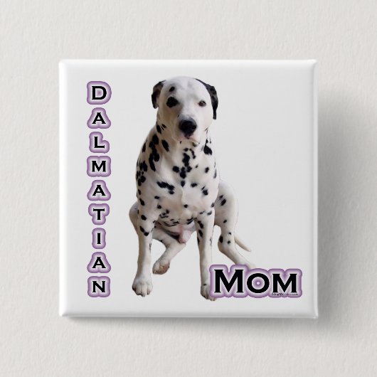 Badge Carré 5 Cm Dalmatien Maman 4 - Bouton (Devant)