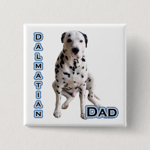 Badge Carré 5 Cm Dalmatien Papa 4 - Bouton