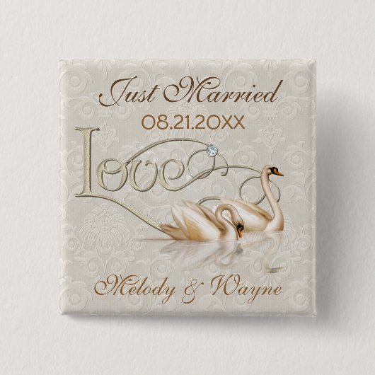 Badge Carré 5 Cm Damask Elegance (Devant)