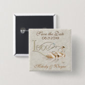 Badge Carré 5 Cm Damask Elegance (Devant & derrière)