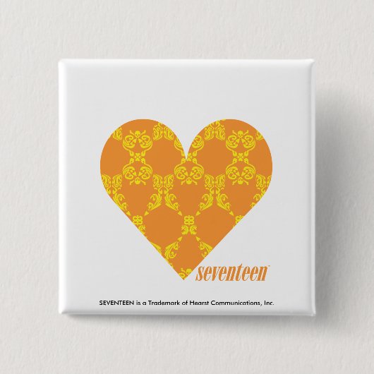 Badge Carré 5 Cm Damassé 2 jaune-orange (Devant)