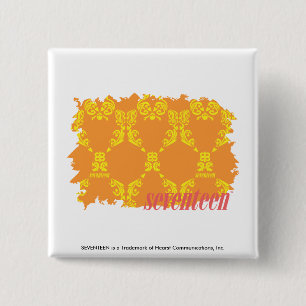 Badge Carré 5 Cm Damassé 4 jaune-orange