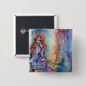 BADGE CARRÉ 5 CM DAME DU LAC (Devant & derrière)