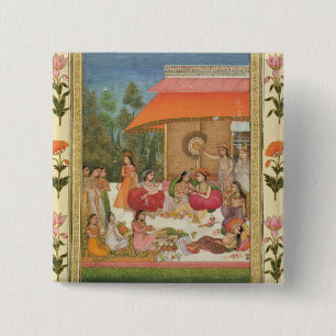 Badge Carré 5 Cm Dames se régalant, du petit album de Clive