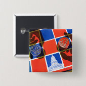 Badge Carré 5 Cm Damier d'élection (Devant & derrière)