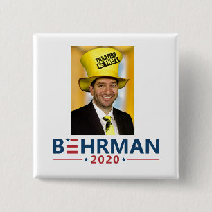 Badge Carré 5 Cm Dan Behrman pour le président 2020
