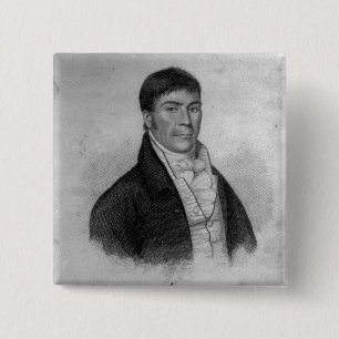 Badge Carré 5 Cm Dan Donnelly, gravé par Percy Roberts