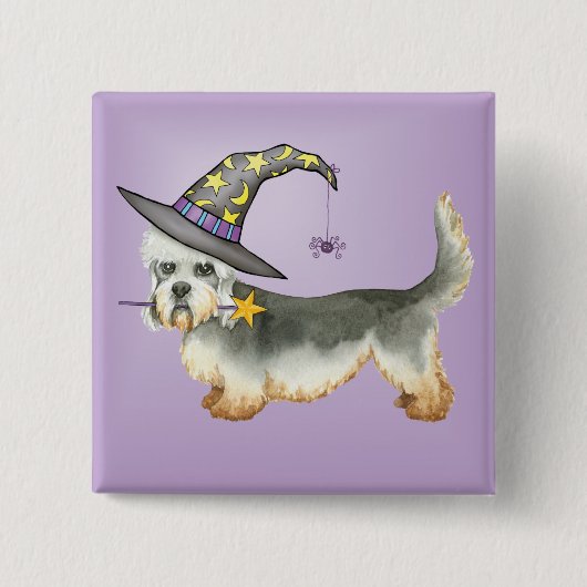 Badge Carré 5 Cm Dandie Witch (Devant)