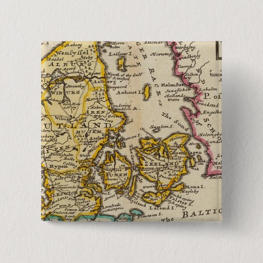 Badge Carré 5 Cm Danemark (Devant)