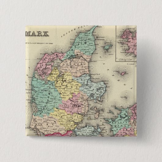 Badge Carré 5 Cm Danemark 11 (Devant)