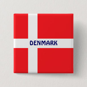 Badge Carré 5 Cm DANEMARK : Drapeau du Danemark