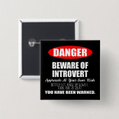 Badge Carré 5 Cm Danger Attention au panneau Introvert (Devant & derrière)