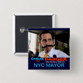 Badge Carré 5 Cm Danger de Carlos (aka Anthony Weiner) (Devant & derrière)