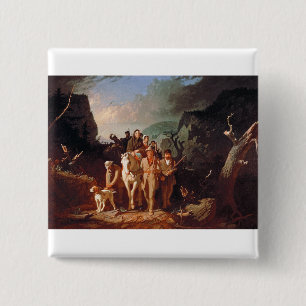 Badge Carré 5 Cm Daniel Boone escorte les colons