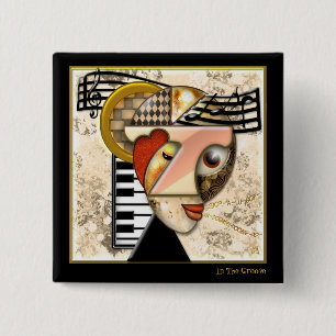 Badge Carré 5 Cm Dans la cannelure (Pin)