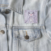 Badge Carré 5 Cm Dans le bouton d'amour (En situation)