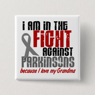 Badge Carré 5 Cm Dans le combat contre la GRAND-MAMAN de :maladie
