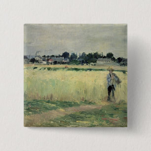 Badge Carré 5 Cm Dans le Wheatfield chez Gennevilliers, 1875