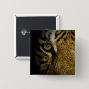 Badge Carré 5 Cm Dans l'oeil d'un tigre