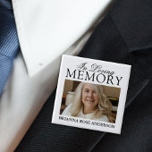 Badge Carré 5 Cm Dans Love Memory Funeral Photo