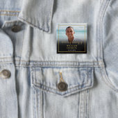 Badge Carré 5 Cm Dans Love Memory Funeral Photo (En situation)