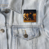 Badge Carré 5 Cm Danse d'acteurs de farce (En situation)