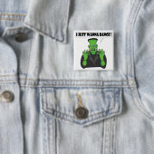 Badge Carré 5 Cm Danse de FRANKENSTEIN (En situation)