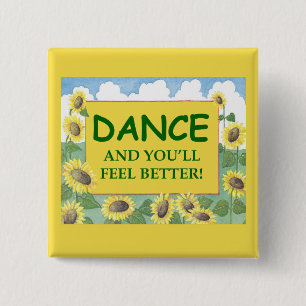 Badge Carré 5 Cm Danse et tu te sentiras mieux