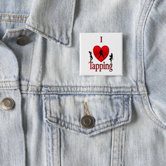 Badge Carré 5 Cm Danse I Heart Tap (En situation)