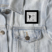 Badge Carré 5 Cm Danse inspiration citation notes musicales noir (En situation)