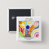 Badge Carré 5 Cm Danse sur des rayons de lune (Devant & derrière)