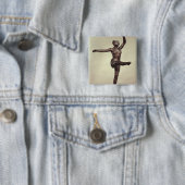 Badge Carré 5 Cm Danseur, 1883 (En situation)
