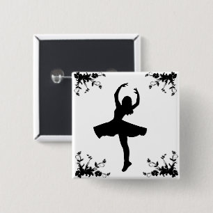 Badge Carré 5 Cm Danseuse qui tournoie