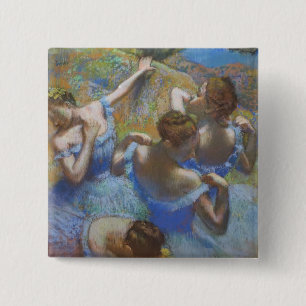 Badge Carré 5 Cm Danseuses bleues de ballet d'art vintage Edgar Deg