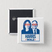 Badge Carré 5 Cm Dark Harris Walz (Devant & derrière)