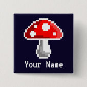 Badge Carré 5 Cm Dark Pixel Mushroom Name Button (Devant)