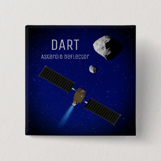 Badge Carré 5 Cm DART Astéroïde Déflecteur Spacecraft (Devant)