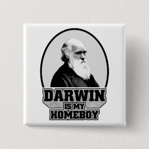 Badge Carré 5 Cm Darwin est mon Homeboy