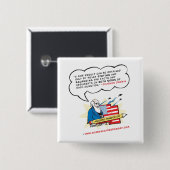 Badge Carré 5 Cm Darwin sur la liberté académique (Devant & derrière)