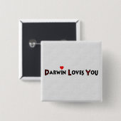 Badge Carré 5 Cm Darwin vous aime (Devant & derrière)