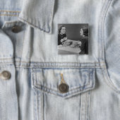 Badge Carré 5 Cm Date de café (En situation)