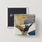 Badge Carré 5 Cm d'Aviation de réunion Nice (Devant & derrière)