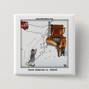 Badge Carré 5 Cm David Anderson contre Goliath