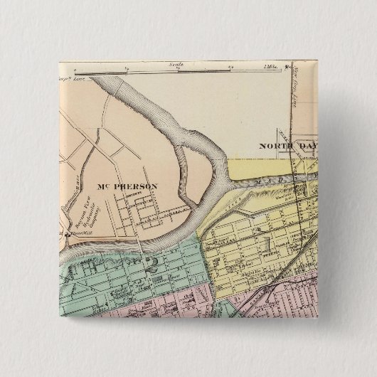 Badge Carré 5 Cm Dayton, Ohio (Devant)