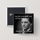 Badge Carré 5 Cm De l'indépendance Ralph Waldo Emerson d'essai (Devant & derrière)