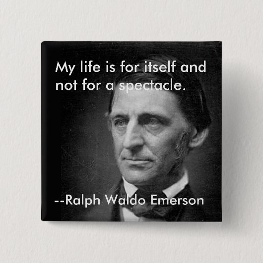 Badge Carré 5 Cm De l'indépendance Ralph Waldo Emerson d'essai (Devant)