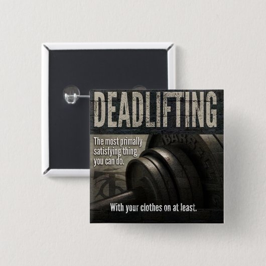 Badge Carré 5 Cm Deadlift - Funny Gym - Novelty Workout (Devant & derrière)