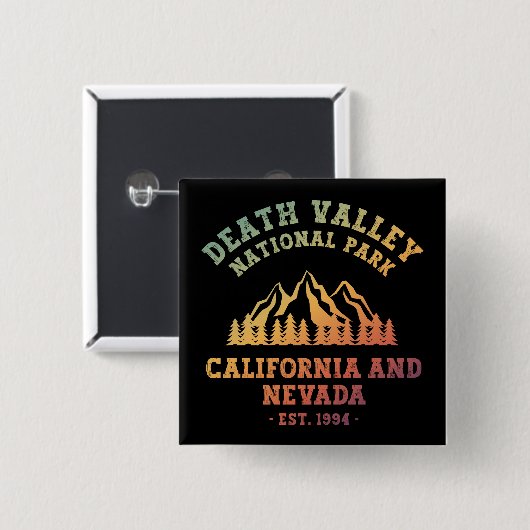 Badge Carré 5 Cm Death Valley National Park USA Gradient (Devant & derrière)